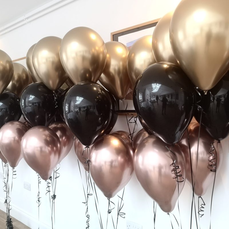 Groups of floating latex balloons